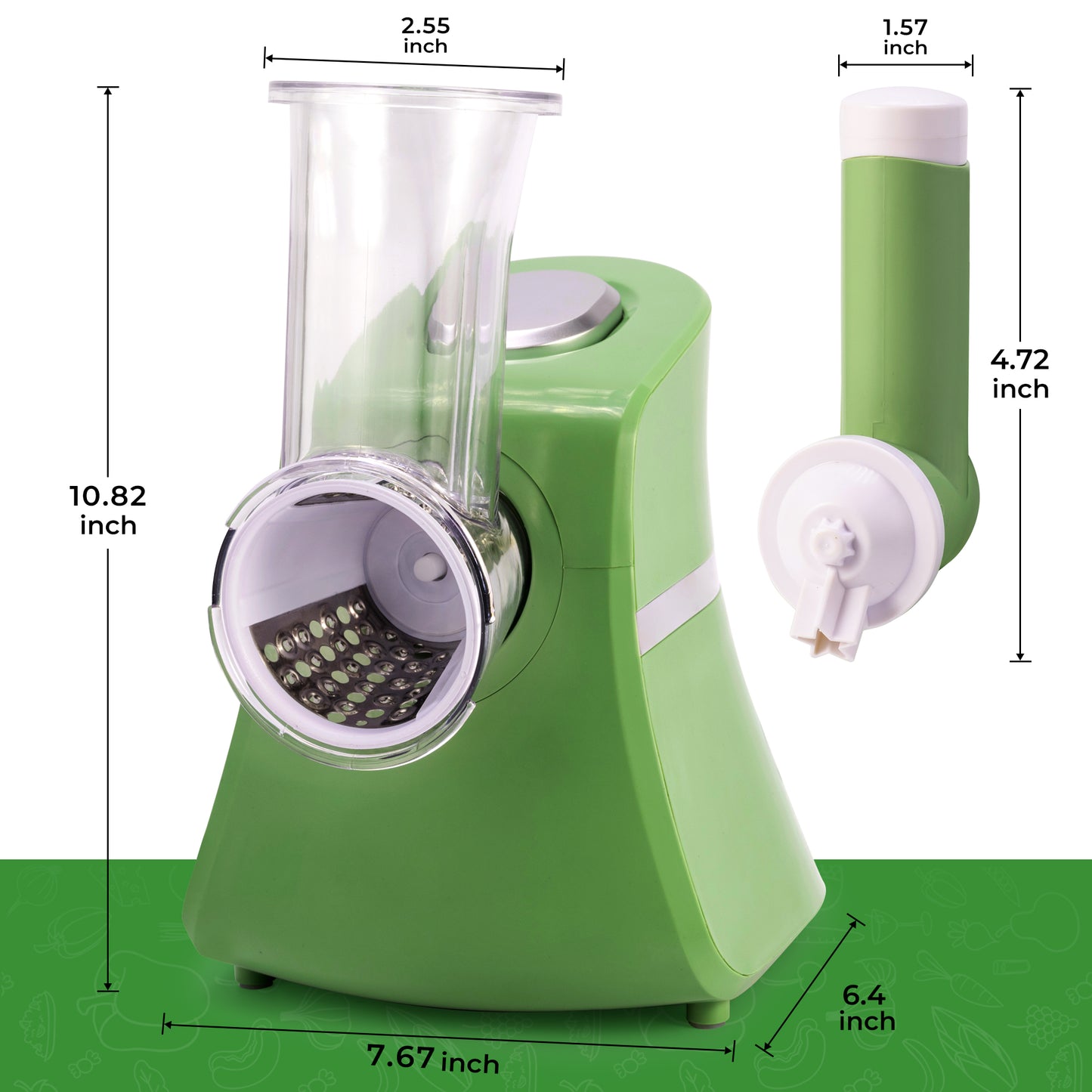 SUSTEAS Electric Cheese Grater Vegetable Slicer Chopper Fruit Chopper with 5 Attachments, Stainless Steel Vegetable Food Cutter and Cheese Kitchen Utensil